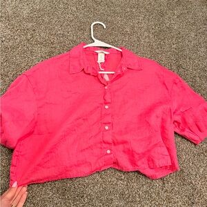 Bright Pink Button-Up Shirt